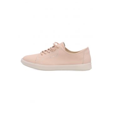 Pantofi sport uni din piele cu aspect granulat