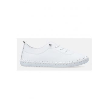 Pantofi sport uni din piele cu profil jos