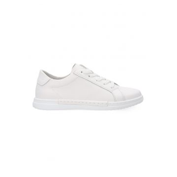 Pantofi sport wedge din piele cu imprimeu uni