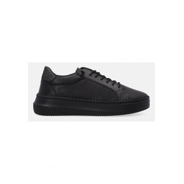 Pantofi sport wedge din piele cu perforatii