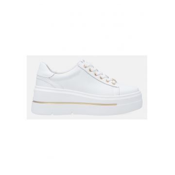 Pantofi sport wedge din piele cu profil jos