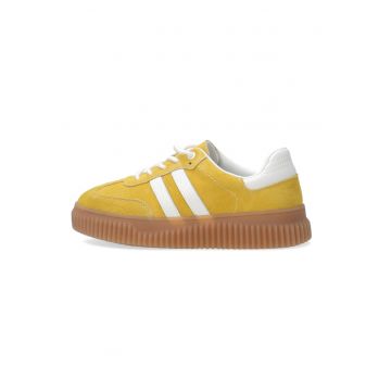 Pantofi sport wedge din piele intoarsa - Galben