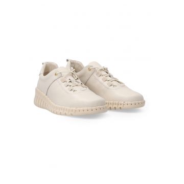 Tenisi cu talpa wedge din piele naturala