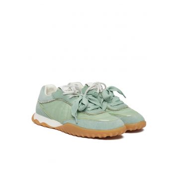 Tenisi dama -  design modern - piele naturala - verde