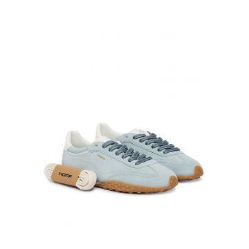 Tenisi dama -  piele intoarsa - albastru