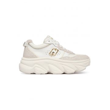 Tenisi dama -  piele naturala - alb/bej - material sintetic
