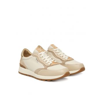 Tenisi dama  piele naturala - bej - material interior textil