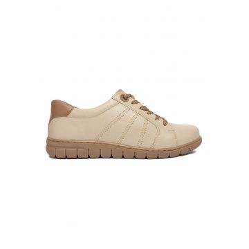 Tenisi dama -  piele naturala - bej - material textil