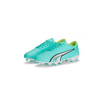 Pantofi cu detalii contrastante pentru fotbal Ultra Play - Alb/Negru/Verde menta