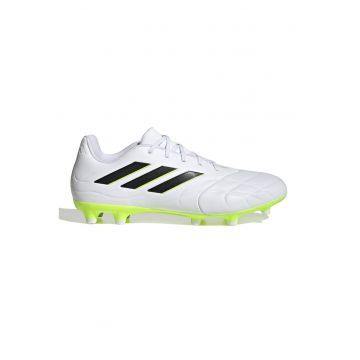 Pantofi cu insertie de piele - pentru fotbal Copa Pure - Alb/Negru/Verde lime