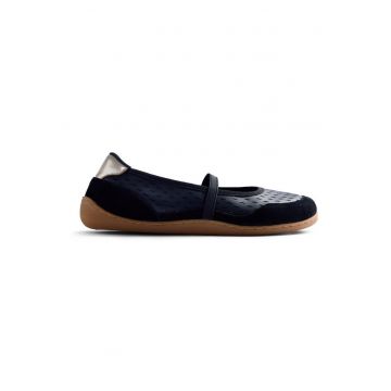 Pantofi din piele cu insertii din piele intoarsa - Negru
