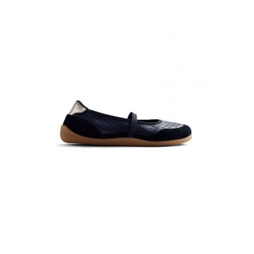 Pantofi din piele cu insertii din piele intoarsa - Negru