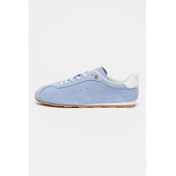 Pantofi sport Bella low-cut din piele intoarsa - Albastru azur