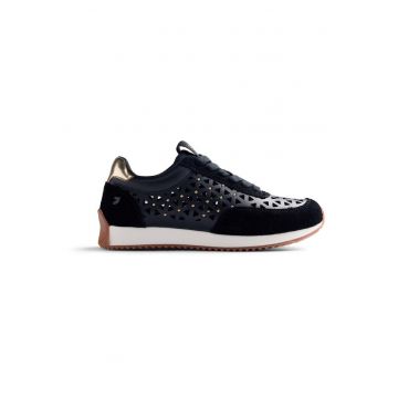 Pantofi sport cu garnituri de piele intoarsa si decupaje Caseville - Negru