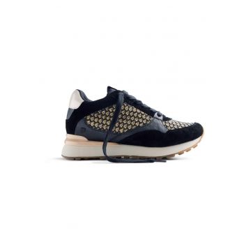 Pantofi sport cu garnituri de piele intoarsa si plasa Rhamu - Negru