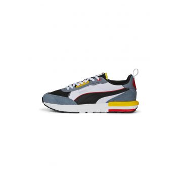 Pantofi sport cu garnituri din material sintetic R22 - Negru/Galben/Gri carbune