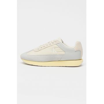 Pantofi sport cu garnituri din piele intoarsa Retro Runner - Albastru pal/Bej deschis