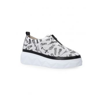Pantofi sport cu imprimeu si talpa wedge