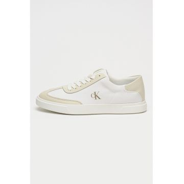 Pantofi sport cu logo si segmente din piele Brooke - Alb