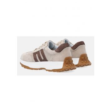 Pantofi sport cu profil jos de piele intoarsa