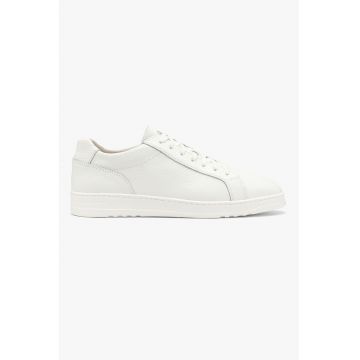 Pantofi sport de piele cu logo - Alb fildes