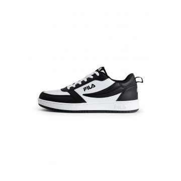 Pantofi sport de piele ecologica cu detalii perforate Rega - Alb/Negru