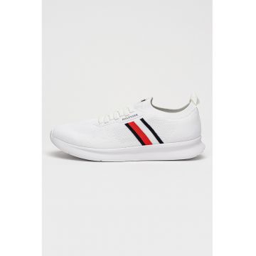 Pantofi sport din material textil cu logo - Negru/Alb optic/Rosu vermillion
