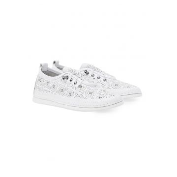Pantofi sport din piele cu design ajurat