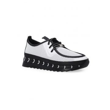 Pantofi sport din piele cu detalii contrastanteal