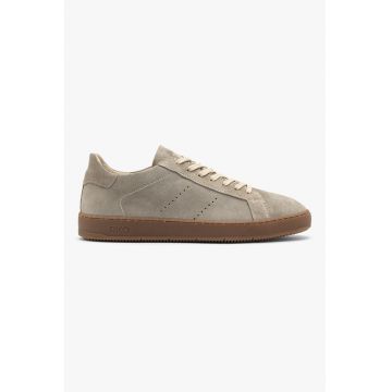 Pantofi sport din piele cu detalii perforate Clement - Grej