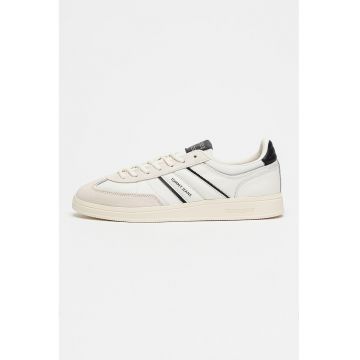 Pantofi sport din piele cu garnituri din piele intoarsa - Gri deschis/Alb arctic