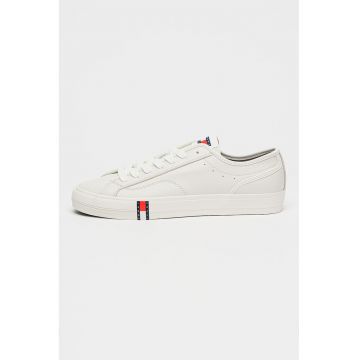 Pantofi sport din piele cu perforatii - Alb optic