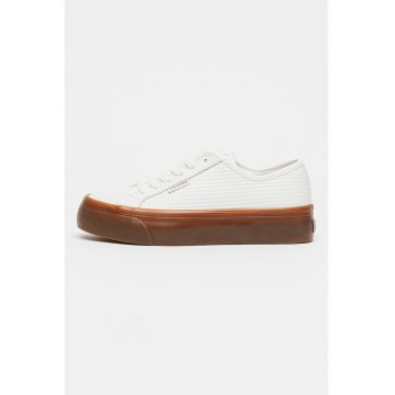 Pantofi sport din piele cu sireturi - Alb optic