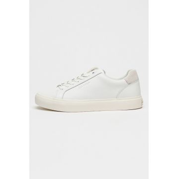 Pantofi sport din piele cu sireturi - Alb optic