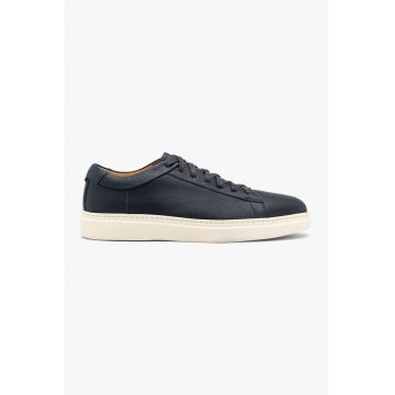 Pantofi sport din piele cu sireturi - Bleumarin