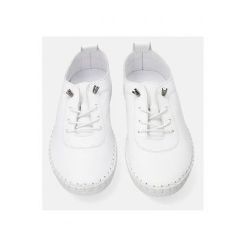 Pantofi sport din piele - cu sireturi elastice