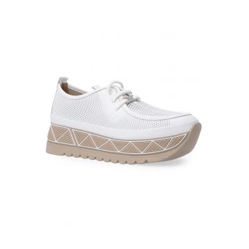 Pantofi sport din piele cu talpa inalta