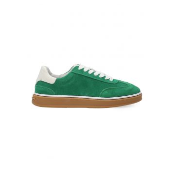Pantofi sport din piele intoarsa cu varf rotund