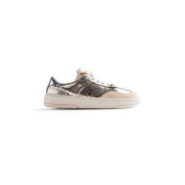 Pantofi sport din piele intoarsa si piele ecologica Glyndon - Auriu