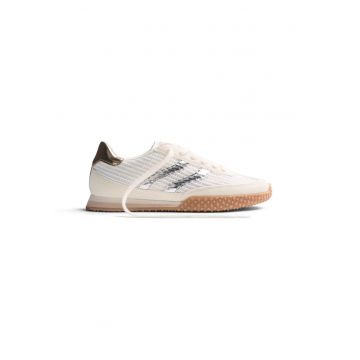 Pantofi sport din piele intoarsa si plasa cu aspect texturat Chacke - Alb murdar