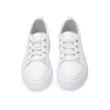 Pantofi sport din piele naturala si talpa flatform