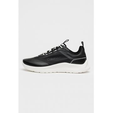 Pantofi sport Eva Runner din piele ecologica cu imprimeu logo - Negru