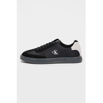 Pantofi sport low-cut cu monograma - Negru