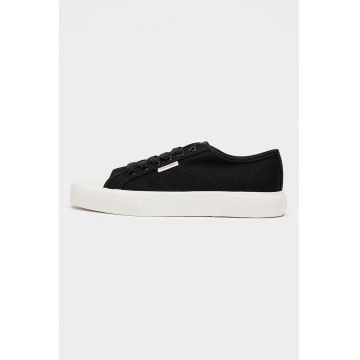 Pantofi sport low-cut din panza Luna - Negru/Alb optic