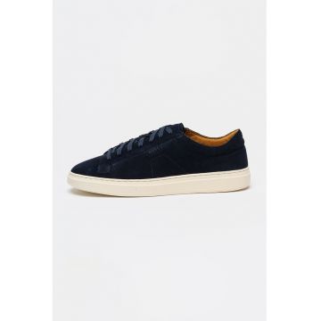 Pantofi sport low cut din piele intoarsa cu logo discret Kieran - Bleumarin