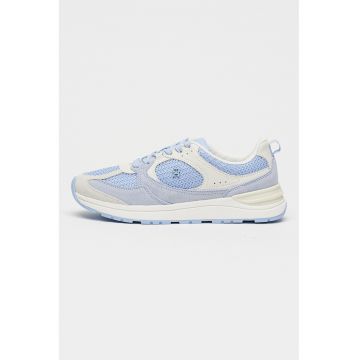 Pantofi sport low-cut wedge - Alb/Albastru lavanda/Albastru azur