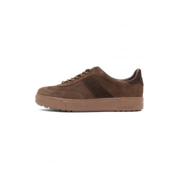 Pantofi sport Nora de piele intoarsa cu garnituri de piele