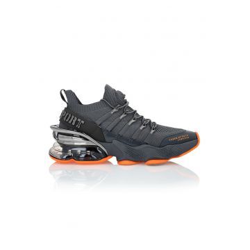 Pantofi sport slip-on din material textil Tiger Attack//Gen.X.04 - Portocaliu/Gri inchis