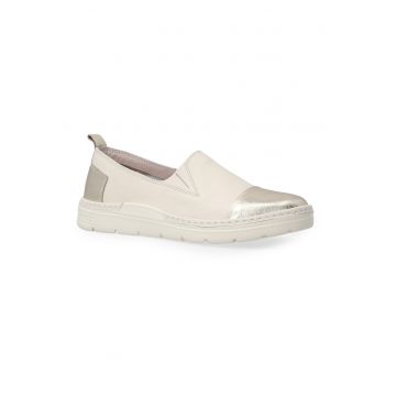 Pantofi sport slip-on din piele cu accente metalizate
