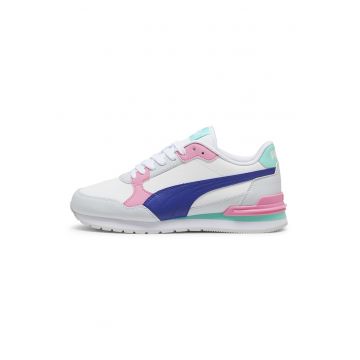 Pantofi sport ST Runner v4 de piele si piele ecologica - Alb/Albastru royal/Roz